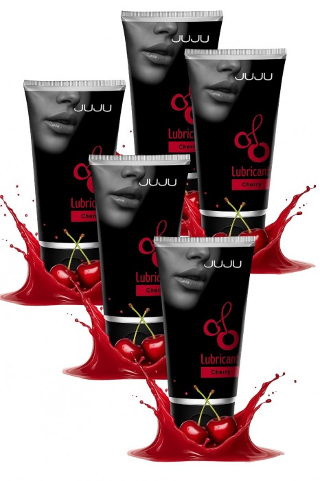 Набор из 5 съедобных лубрикантов JUJU со вкусом вишни - JuJu - купить с доставкой в Севастополе
