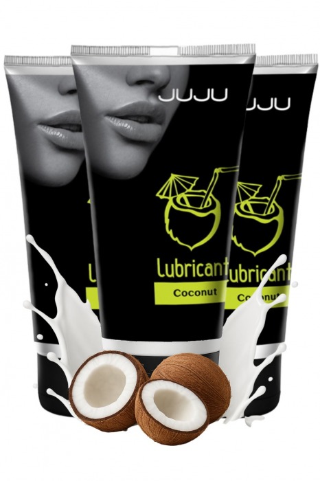Набор из 3 съедобных лубрикантов JUJU со вкусом кокоса - JuJu - купить с доставкой в Севастополе