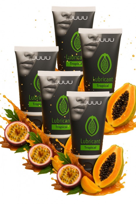 Набор из 5 съедобных лубрикантов JUJU со вкусом тропических фруктов - JuJu - купить с доставкой в Севастополе