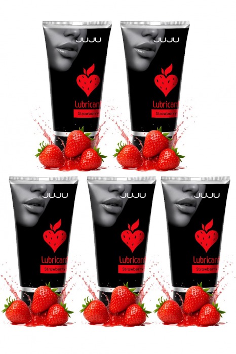 Набор из 5 съедобных лубрикантов JUJU со вкусом клубники - JuJu - купить с доставкой в Севастополе