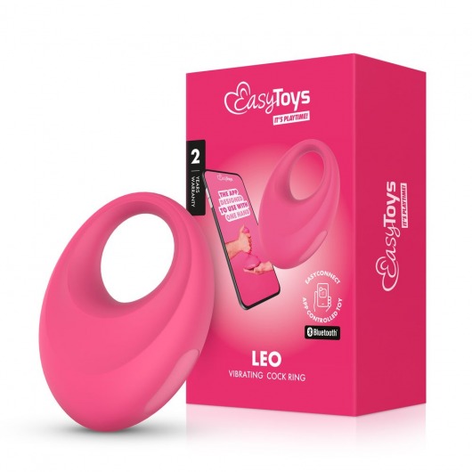 Розовое интерактивное эрекционное виброкольцо Leo - Easy toys - в Севастополе купить с доставкой