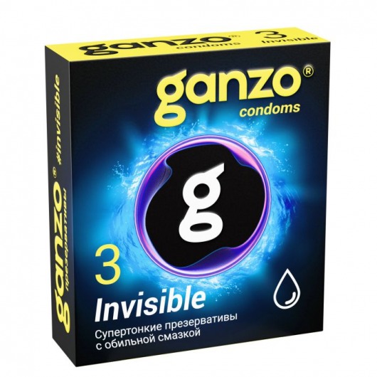 Супертонкие презервативы Ganzo Invisible - 3 шт. - Ganzo - купить с доставкой в Севастополе
