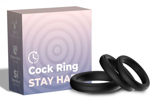 Набор из 3 черных эрекционных колец Stay Hard - Boys of Toys - в Севастополе купить с доставкой