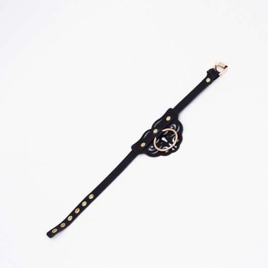 Черный чокер с клепками и золотистой фурнитурой - Crazy Handmade - купить с доставкой в Севастополе