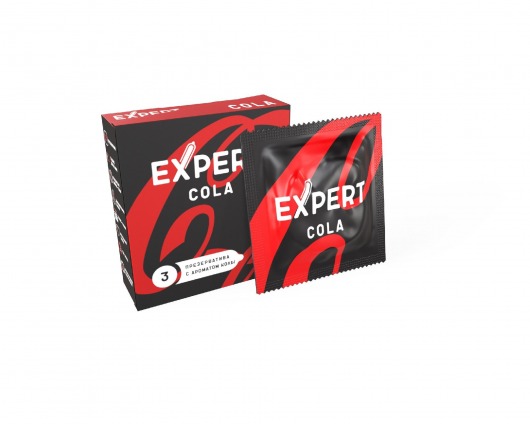 Презервативы с ароматом колы Expert Cola - 3 шт. - Expert - купить с доставкой в Севастополе