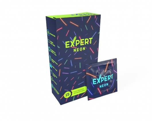 Светящиеся в темноте презервативы Expert Neon - 15 шт. - Expert - купить с доставкой в Севастополе