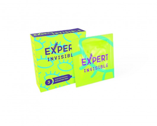 Ультратонкие презервативы Expert Invisible - 3 шт. - Expert - купить с доставкой в Севастополе