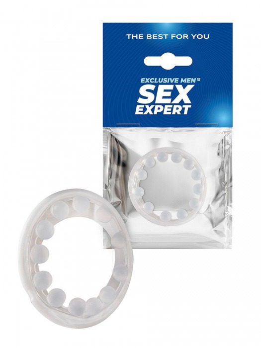 Эрекционное кольцо со стимулирующими шариками на поверхности - Sex Expert - в Севастополе купить с доставкой