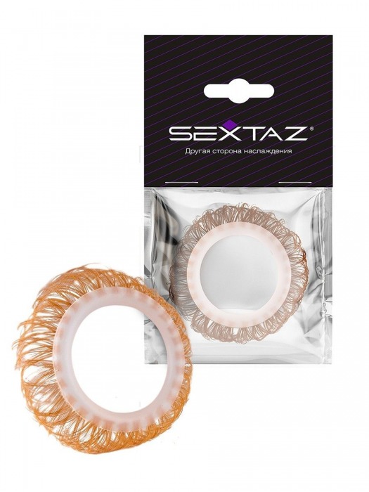 Эрекционное кольцо с бежевыми «ресничками» - Sextaz - в Севастополе купить с доставкой
