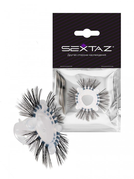 Эластичное эрекционное кольцо с черными «ресничками» - Sextaz - в Севастополе купить с доставкой