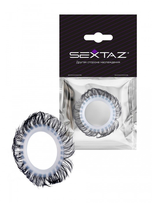 Эластичное эрекционное колечко с черными «ресничками» - Sextaz - в Севастополе купить с доставкой