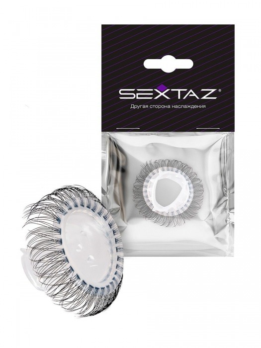 Эластичное эрекционное кольцо с длинными черными «ресничками» - Sextaz - в Севастополе купить с доставкой