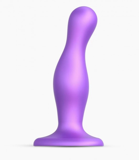 Фиолетовая насадка Strap-On-Me Dildo Plug Curvy size M - Strap-on-me - купить с доставкой в Севастополе