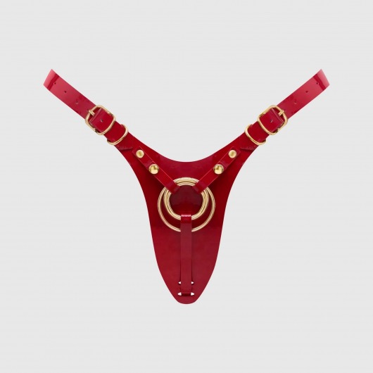 Красный пояс для фиксации насадок Strap-On-Me Leatherette Harness Fabulous - Strap-on-me - купить с доставкой в Севастополе