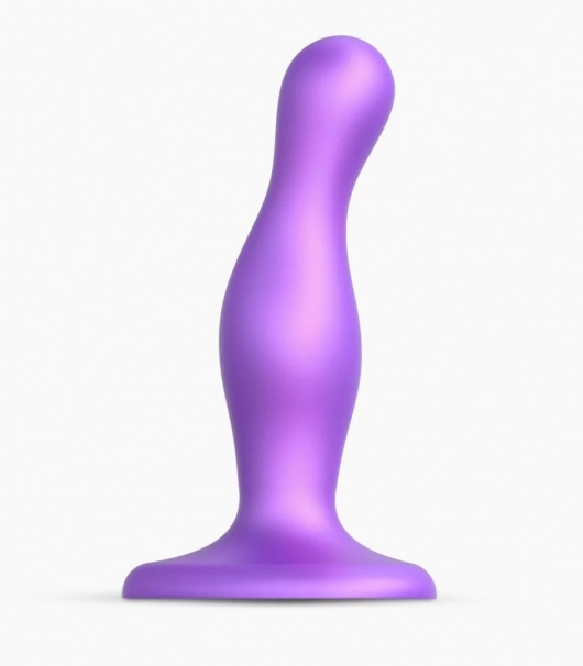 Фиолетовая насадка Strap-On-Me Dildo Plug Curvy size S - Strap-on-me - купить с доставкой в Севастополе