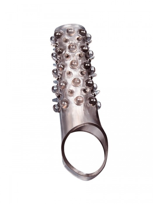 Дымчатая насадка на пенис с шипами и выпуклостями - 12 см. - Sex Expert - в Севастополе купить с доставкой