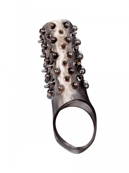 Дымчатая насадка на пенис с шипами и выпуклостями - 12,5 см. - Sex Expert - в Севастополе купить с доставкой