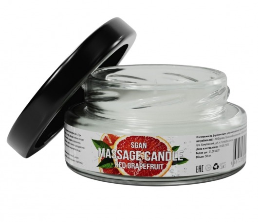 Массажная свеча «Красный грейпфрут» - 50 мл. - SGAN - купить с доставкой в Севастополе