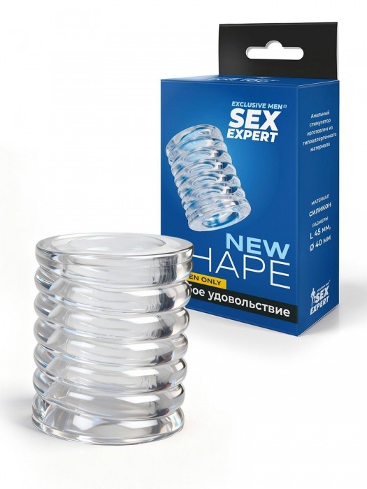 Прозрачная сквозная насадка на пенис с ребрышками - Sex Expert - в Севастополе купить с доставкой