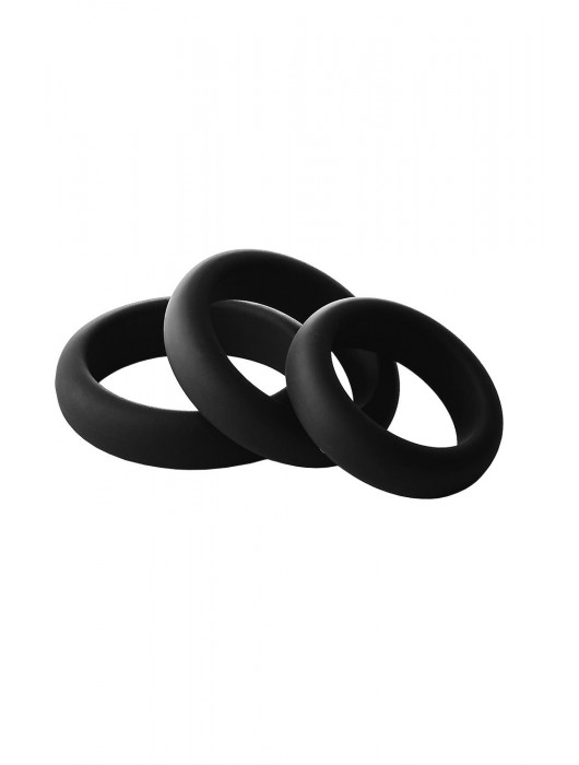 Набор из 3 черных эрекционных колец Smooth Silicone Cockring Pack - Dream Toys - в Севастополе купить с доставкой