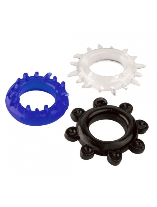 Набор из 3 эрекционных колец разного цвета и рельефа - Boys of Toys - в Севастополе купить с доставкой