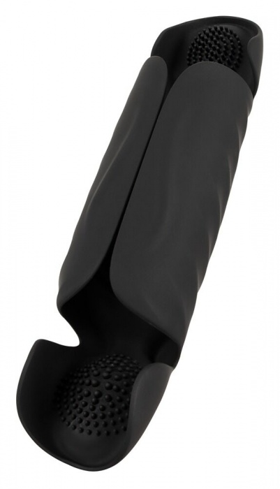 Черный вибромастурбатор с трехточечной стимуляцией Penis Trainer with 3 Point Stimulation - Orion - в Севастополе купить с доставкой