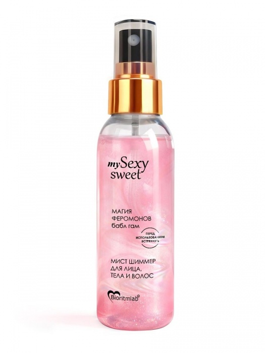 Мист для лица, тела и волос Sexy Sweet с ароматом бабл-гам, шиммером и феромонами - 95 мл. -  - Магазин феромонов в Севастополе