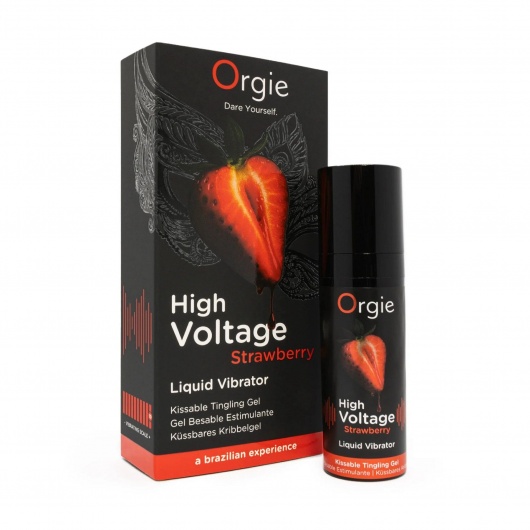 Жидкий вибратор Orgie High Voltage Strawberry - 15 мл. - ORGIE - купить с доставкой в Севастополе
