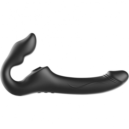 Черный безремневой страпон с 3 моторами - Ibiza - купить с доставкой в Севастополе