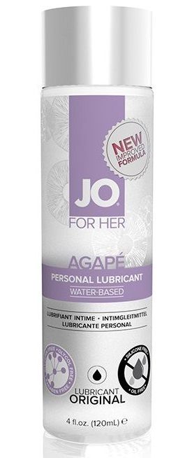 Женский лубрикант на водной основе JO AGAPE LUBRICANT ORIGINAL - 120 мл. - System JO - купить с доставкой в Севастополе