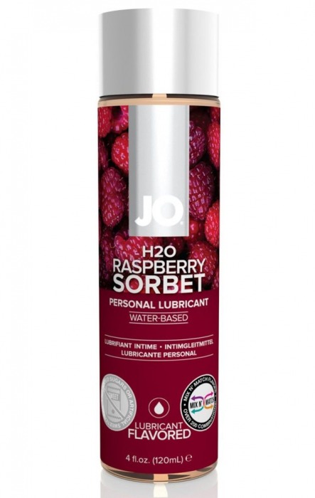 Лубрикант на водной основе с ароматом малины JO Flavored Raspberry Sorbet - 120 мл. - System JO - купить с доставкой в Севастополе