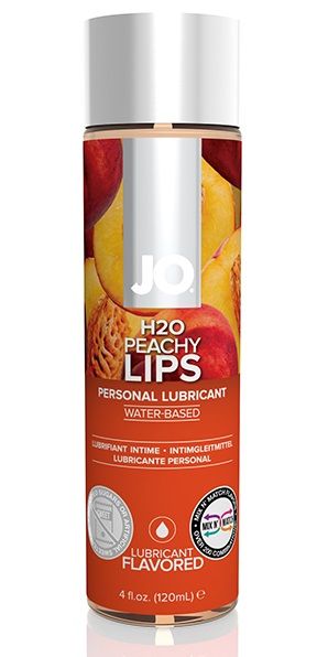 Лубрикант на водной основе с ароматом персика JO Flavored Peachy Lips - 120 мл. - System JO - купить с доставкой в Севастополе