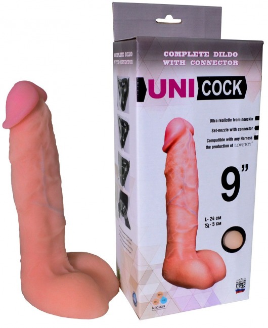 Фаллическая насадка Харнесс UNICOCK 9  - 24 см. - LOVETOY (А-Полимер) - купить с доставкой в Севастополе