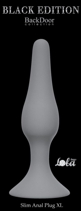 Серая анальная пробка Slim Anal Plug XL - 15,5 см. - Lola Games