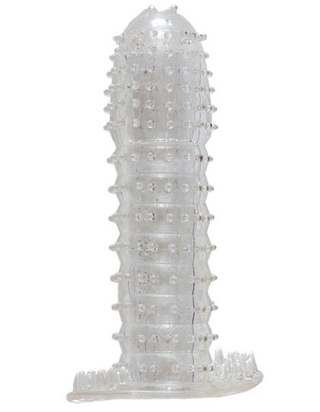 Гелевая прозрачная насадка c шипами - 12 см. - Toyfa Basic - в Севастополе купить с доставкой