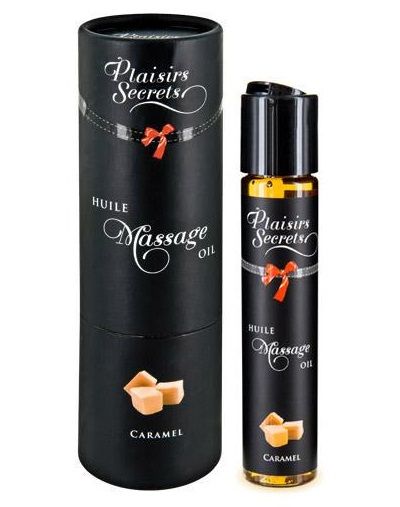 Массажное масло с ароматом карамели Huile de Massage Gourmande Caramel - 59 мл. - Plaisir Secret - купить с доставкой в Севастополе