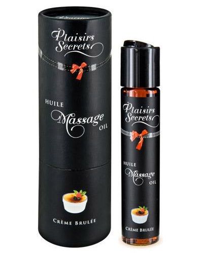 Массажное масло с ароматом крем брюле Huile de Massage Gourmande Creme Brulée - 59 мл. - Plaisir Secret - купить с доставкой в Севастополе