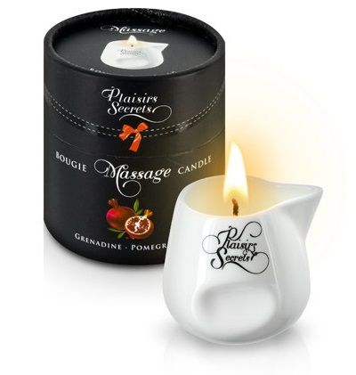Массажная свеча с ароматом граната Bougie de Massage Gourmande Grenadine - 80 мл. - Plaisir Secret - купить с доставкой в Севастополе