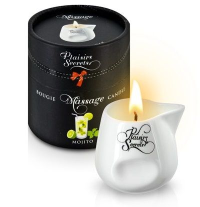 Массажная свеча с ароматом мохито Bougie de Massage Mojito - 80 мл. - Plaisir Secret - купить с доставкой в Севастополе