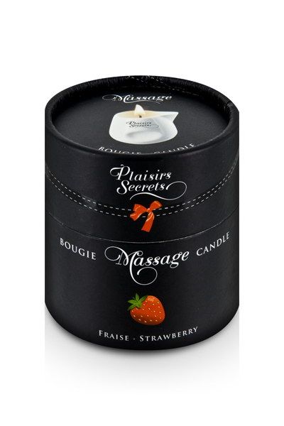 Массажная свеча с ароматом клубники Bougie de Massage Gourmande Fraise - 80 мл. - Plaisir Secret - купить с доставкой в Севастополе