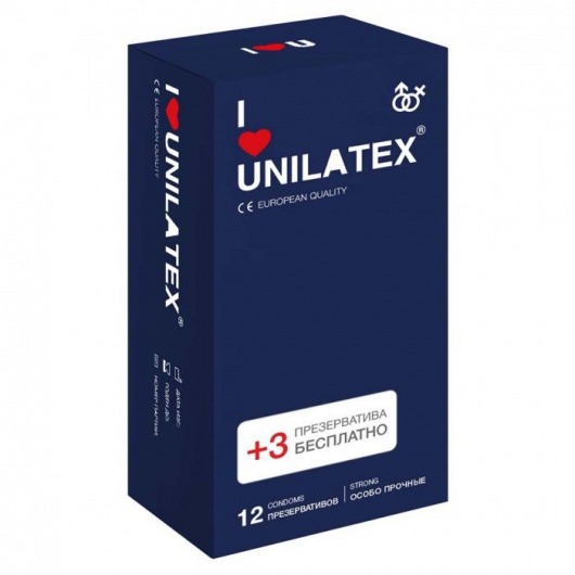 Ультрапрочные презервативы Unilatex Extra Strong - 12 шт. + 3 шт. в подарок - Unilatex - купить с доставкой в Севастополе