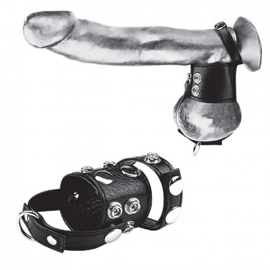 Утяжка на пенис и мошонку Cock Ring With 1.5  Ball Stretcher And Optional Weight Ring - BlueLine - купить с доставкой в Севастополе