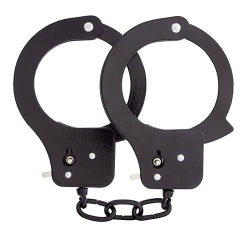 Чёрные наручники из листового металла BONDX METAL CUFFS BLACK - Dream Toys - купить с доставкой в Севастополе