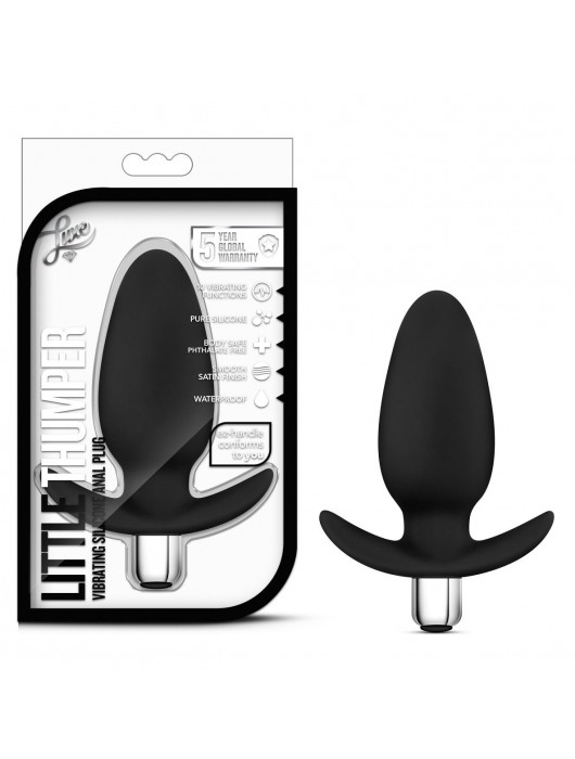 Чёрная вибропробка Luxe Little Thumper - 12 см. - Blush Novelties