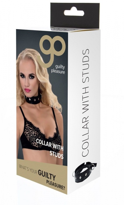 Полиуретановый ошейник с пуклями и D-кольцами Collar with Studs - Blush Novelties - купить с доставкой в Севастополе