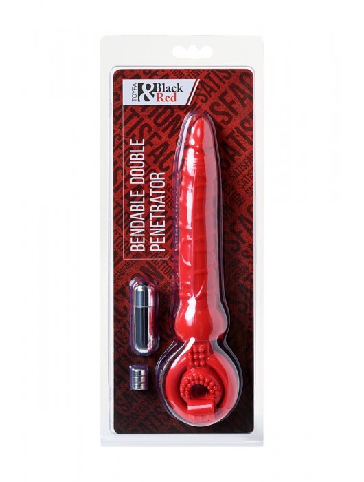 Красная вибронасадка с анальным стимулятором - ToyFa - в Севастополе купить с доставкой