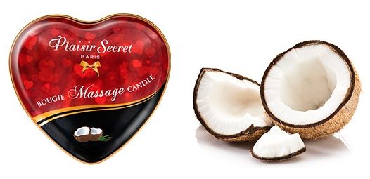 Массажная свеча с ароматом кокоса Bougie Massage Candle - 35 мл. - Plaisir Secret - купить с доставкой в Севастополе