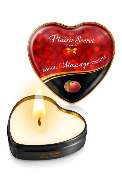 Массажная свеча с ароматом персика Bougie Massage Candle - 35 мл. - Plaisir Secret - купить с доставкой в Севастополе