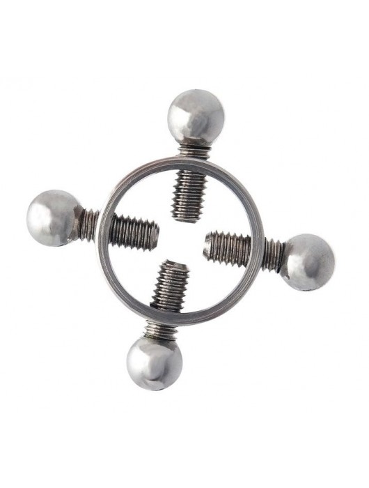 Серебристые зажимы для сосков на винтах - ToyFa - купить с доставкой в Севастополе