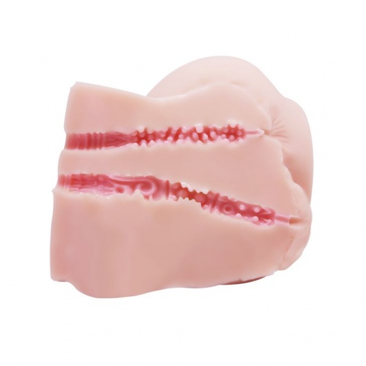 Телесный мастурбатор с двумя любовными тоннелями и вибрацией - Baile - в Севастополе купить с доставкой